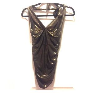 Bronze lamé top/body suit